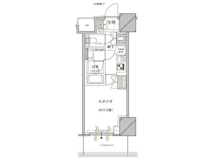 ドレッセ目黒大橋プレヴィ(1K/15階)の間取り写真