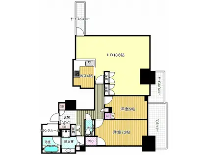 ザセントラルマークタワー(2LDK/20階)の間取り写真