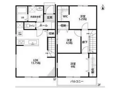 リーブルファイン曲利II(3LDK/1階)の間取り写真
