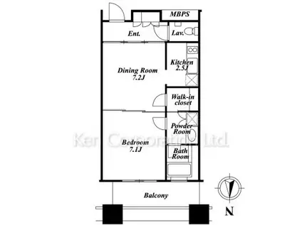 芝浦アイランド エアタワー(1DK/14階)の間取り写真
