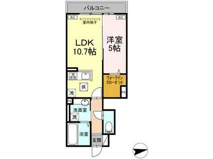 メゾン ボヌール(1LDK/1階)の間取り写真