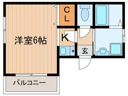 TAKAOマンション(1K/2階)の間取り写真