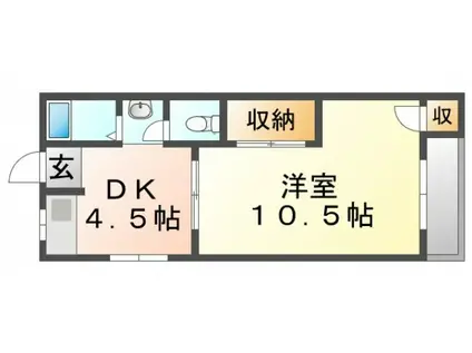 円山台ロイヤル(1DK/1階)の間取り写真