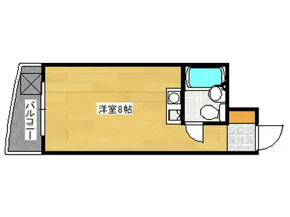 パールマンション万代橋(ワンルーム/8階)の間取り写真