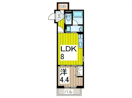 パルナシウス(1LDK/3階)の間取り写真