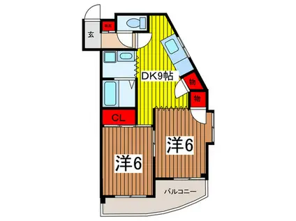 ツカサビル(2DK/4階)の間取り写真