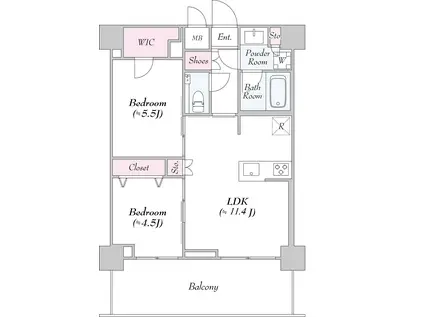 URBANLINK護国寺(2LDK/5階)の間取り写真