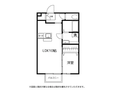 レセンテアルバ(1LDK/1階)の間取り写真