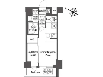 コンフォリア二葉(1DK/4階)の間取り写真