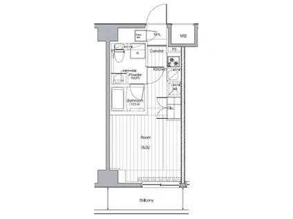 プレミアムキューブG西大井(1K/5階)の間取り写真