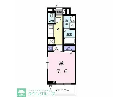 ディア ベルジュ(1K/3階)の間取り写真