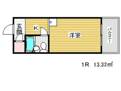 カサベラ花隈(ワンルーム/3階)の間取り写真