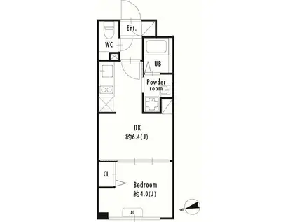 プライマル大塚(1DK/4階)の間取り写真