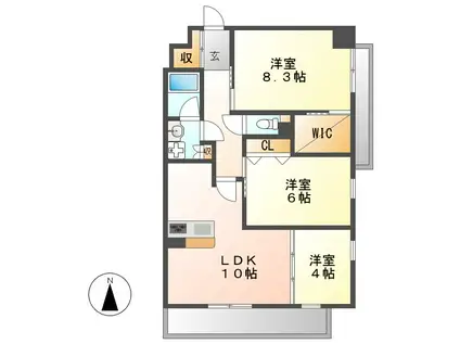 アブソルート松原(3LDK/2階)の間取り写真