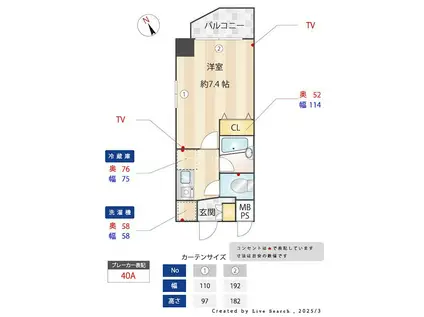 メインステージ秋葉原駅前(1K/7階)の間取り写真
