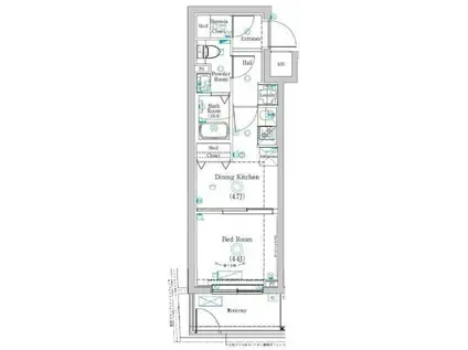 ラフィスタ品川戸越(1DK/1階)の間取り写真