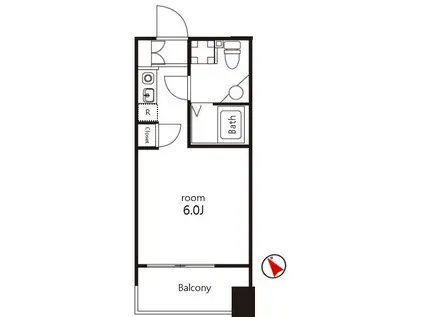 クレジデンス神谷町(ワンルーム/13階)の間取り写真