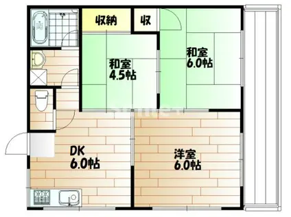 中村マンションC棟(3DK/2階)の間取り写真
