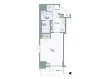 プレスタイル住吉(1K/9階)の間取り写真