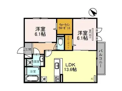 ファミーユ深井(2LDK/2階)の間取り写真