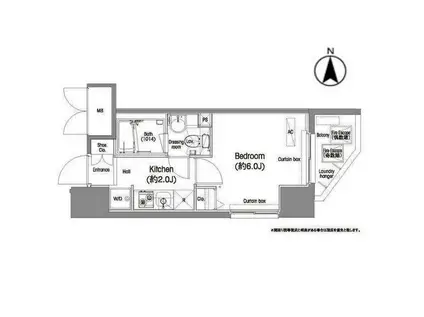 コンフォリア西蒲田(1K/5階)の間取り写真
