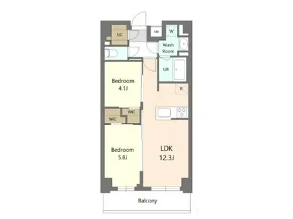 SRESIDENCE東浦和アグア(2LDK/5階)の間取り写真