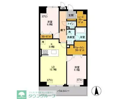 ロイヤルパークスシーサー(2LDK/2階)の間取り写真