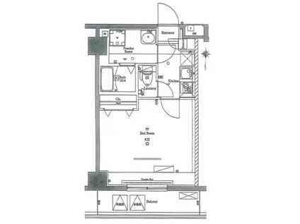 AZEST SUMIDA(1K/4階)の間取り写真