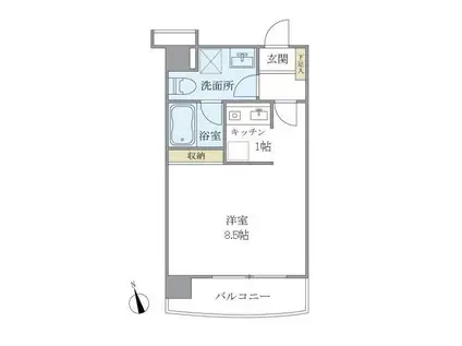 ティアラ恵比寿(1K/4階)の間取り写真