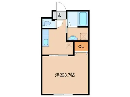 リベラル汐見(1K/2階)の間取り写真