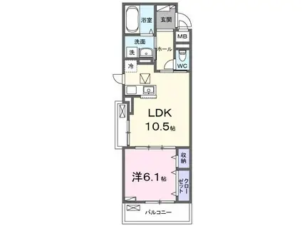 プレッソ 沼南(1LDK/1階)の間取り写真