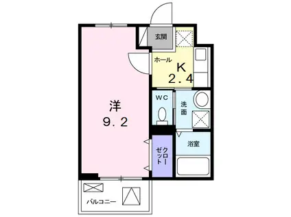 エストポワール(1K/3階)の間取り写真