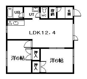 ふらわー2(2LDK/2階)の間取り写真