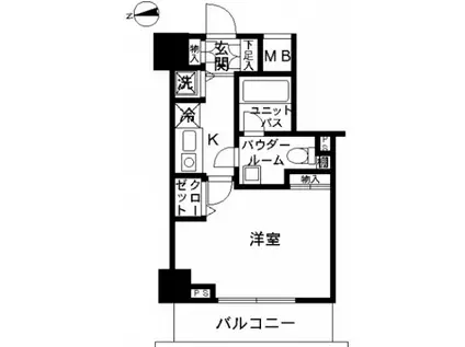 スカイコート押上(1K/2階)の間取り写真