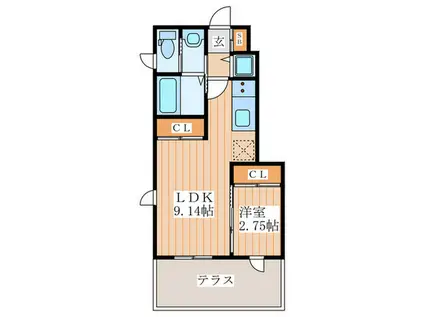 グレイス桜木町(1LDK/1階)の間取り写真
