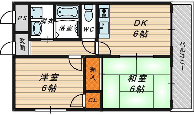 Mプラザ城東参番館(2DK/4階)の間取り写真