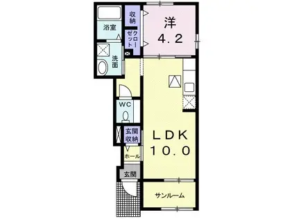 グラース・メゾン(1LDK/1階)の間取り写真