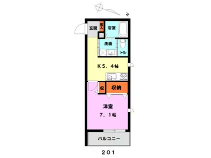 アンシャンテ(1K/2階)の間取り写真