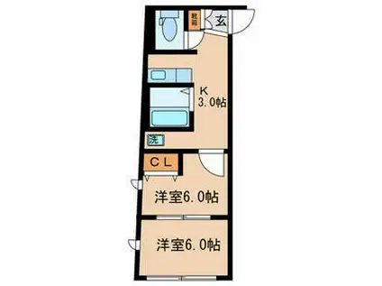 エスペランサ府中28(2K/2階)の間取り写真