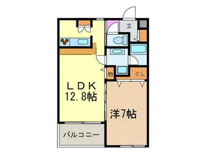 ARGENT(1LDK/1階)の間取り写真
