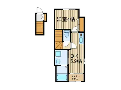 ドレッセエス(1DK/2階)の間取り写真