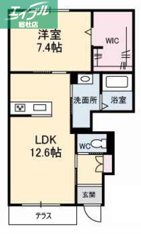 グリシーナ(1LDK/1階)の間取り写真