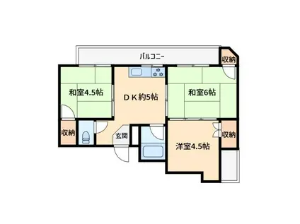 グランステージ奈良三条(3DK/2階)の間取り写真