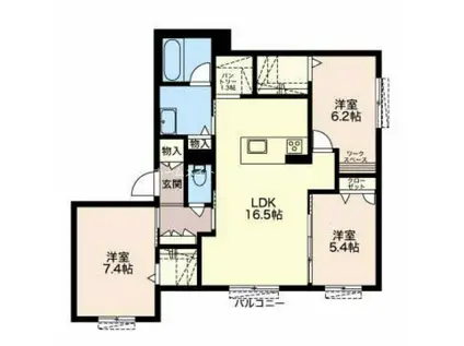 メゾン ソフィア(3LDK/1階)の間取り写真