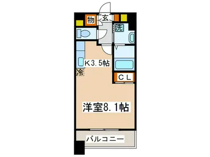 スタービレ海老名(ワンルーム/8階)の間取り写真