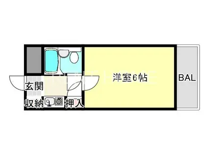 ベルハイム友井(ワンルーム/2階)の間取り写真