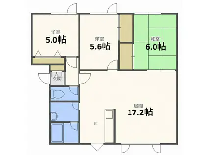 シャトルコート(3LDK/2階)の間取り写真