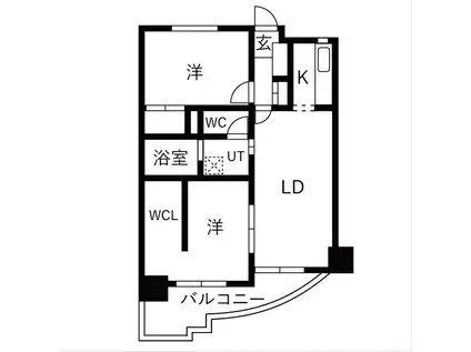 ウーリィパレス上社(2LDK/1階)の間取り写真