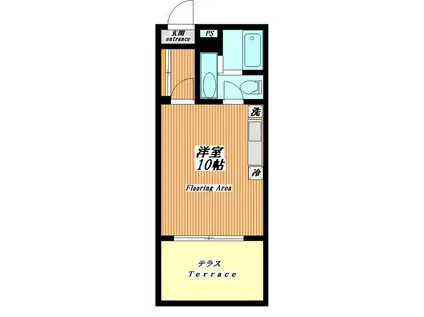 ル・ペルシュ(ワンルーム/1階)の間取り写真