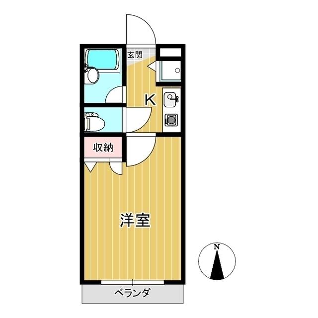 バードヒル(1K/3階)の間取り写真